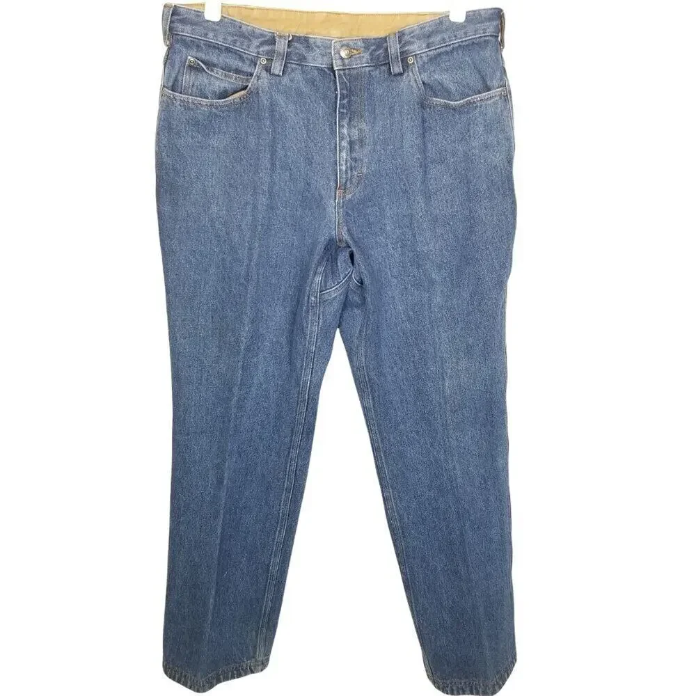 Duluth Trading Co. Mens Straight Leg Jean Size 38X32 Blue Denim Medium Wash